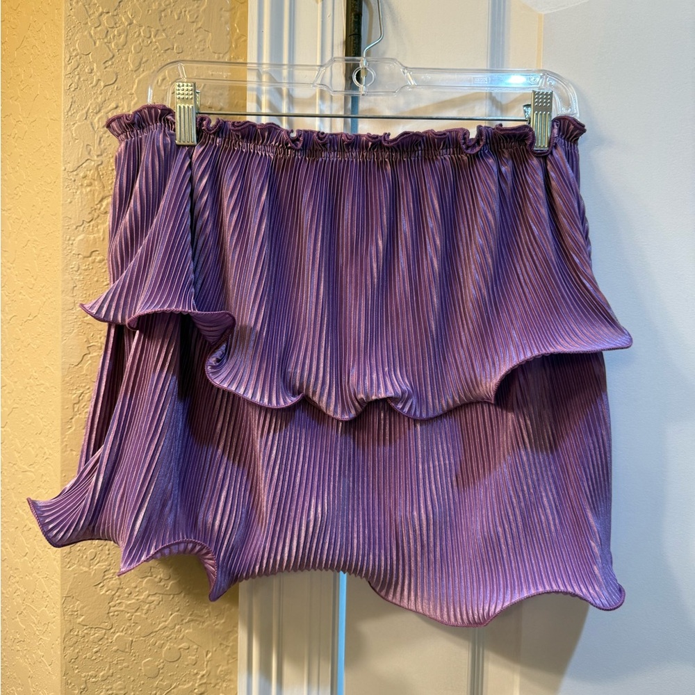 Purple Pleated Women's Skirt